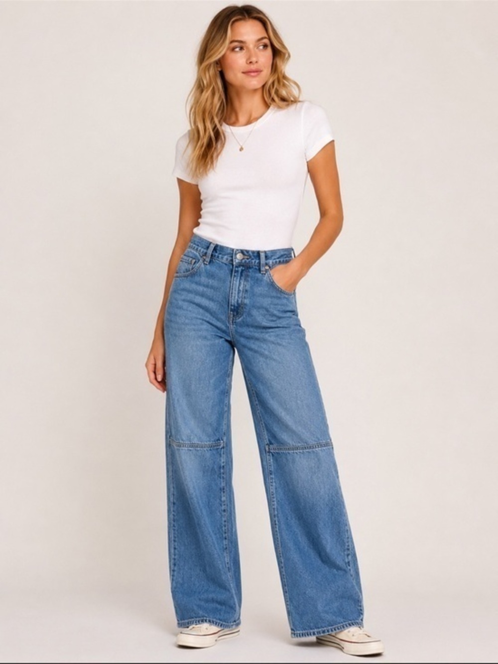 Madewell Size 24 Blue Denim High Rise Wide Leg Carpenter Jeans 100% Cotton
